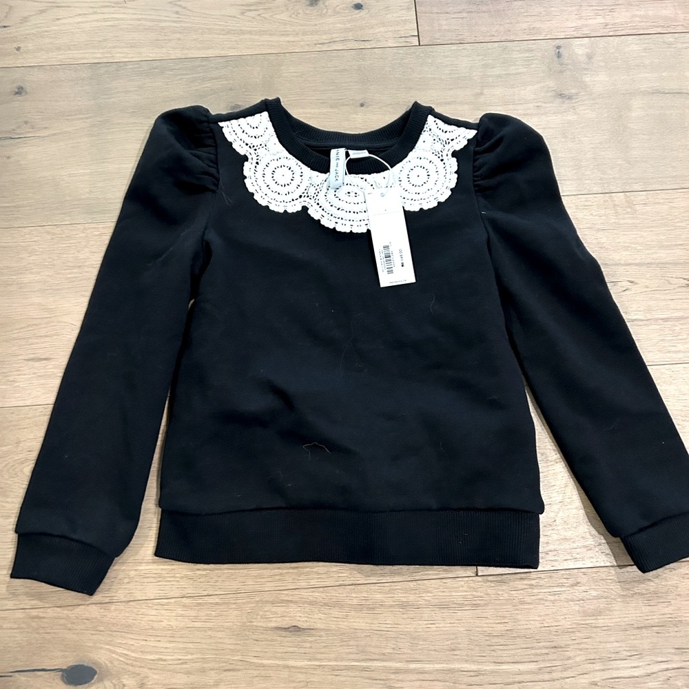 Janie & Jack puff sleeve collared sweatshirt